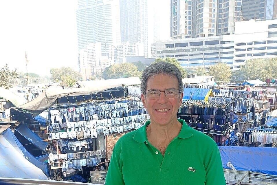 A guest at the Dhobi Ghat viewing point