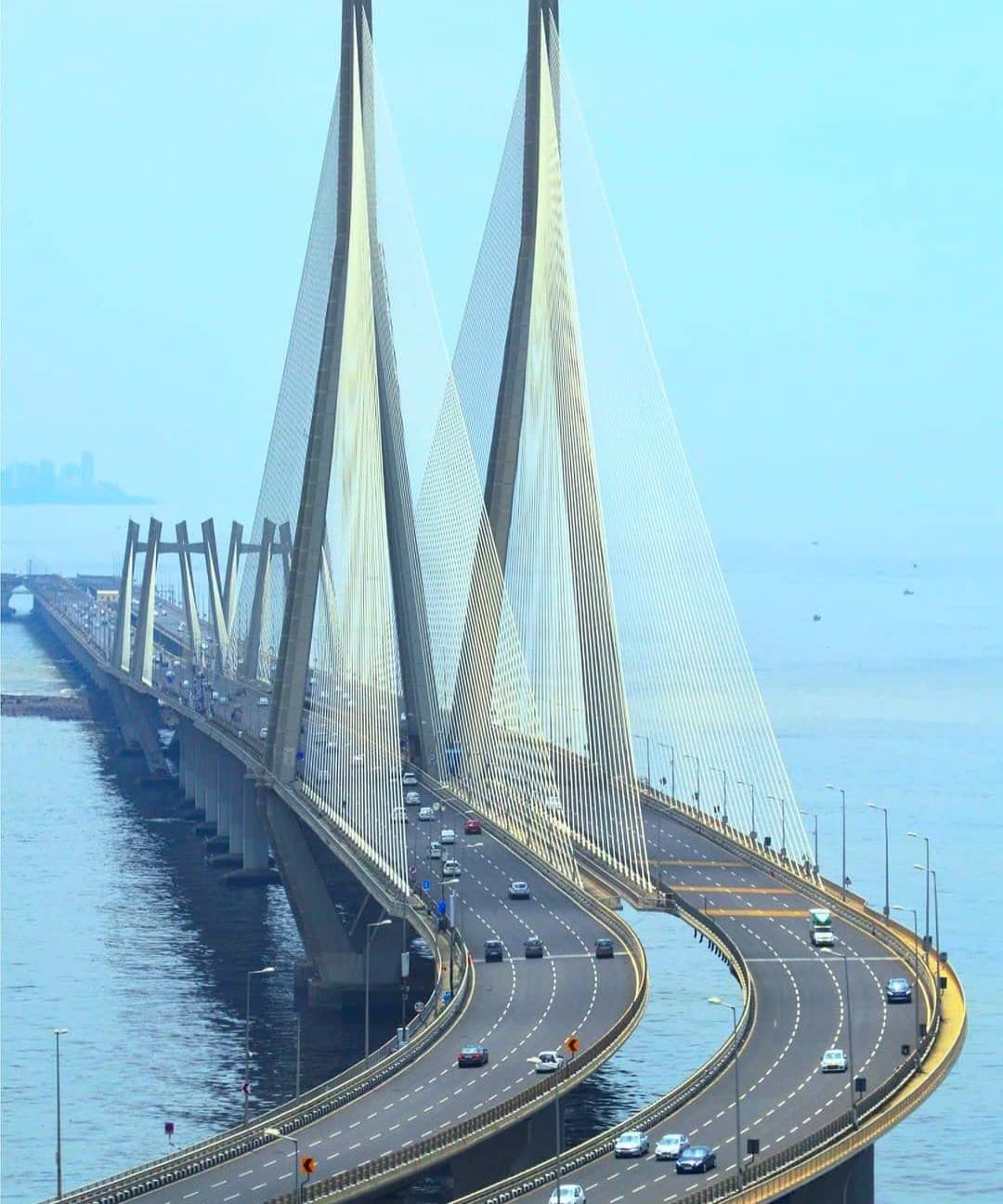 The Bandra–Worli Sea Link from above