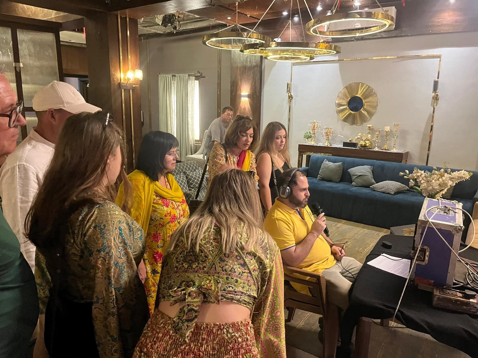 Guests being briefed inside a studio