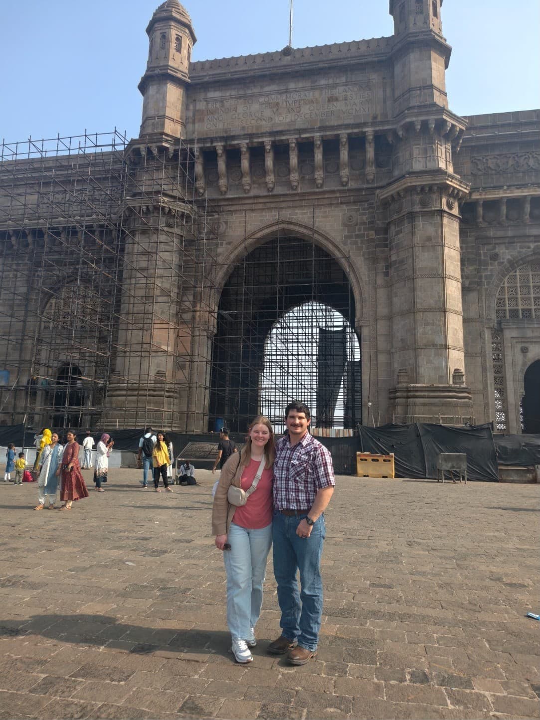 A couple at the Gateway of India